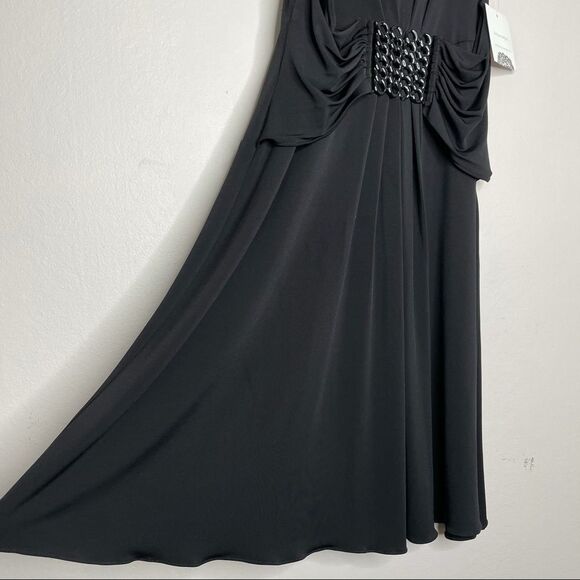 Donna Morgan NWT black mini dress stretchy flow Fit and Flare Night out Cocktail - Picture 3 of 11
